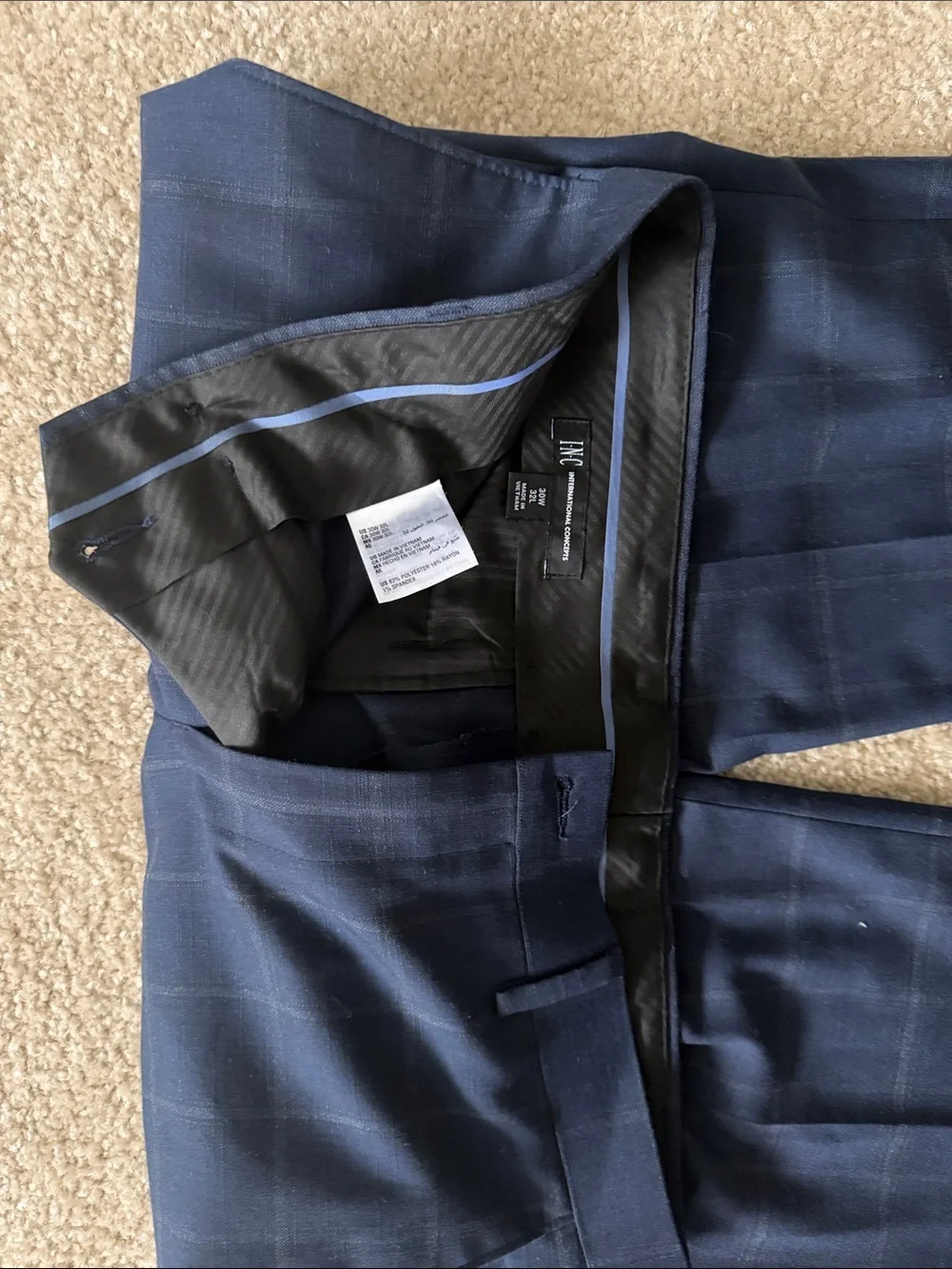 & Other Stories Navy Windowpane Two-Button Blazer